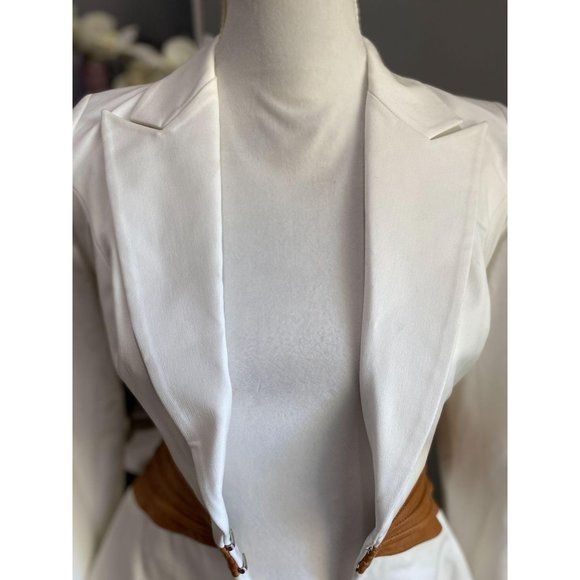 Marciano / Guess Faux Leather Blazer Cream 0 NWT - Picture 8 of 10